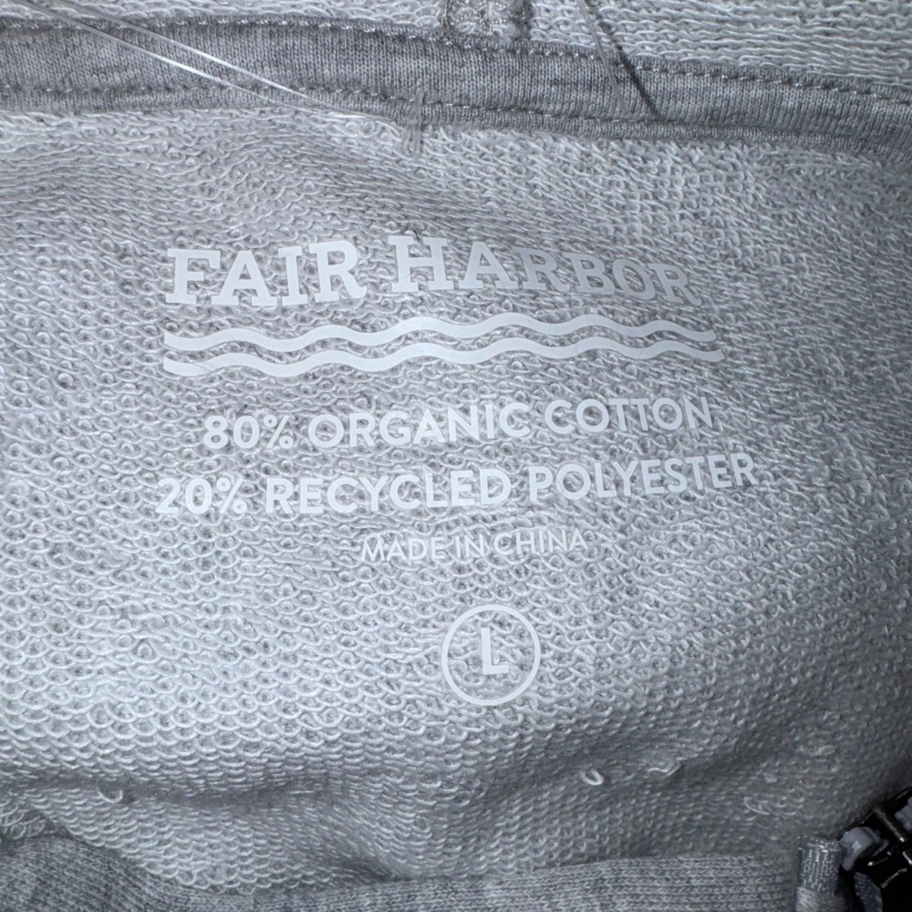 Fair Harbor Saltaire Full-Zip Hoodie Mens Heather Grey Large NEW - Picture 7 of 9